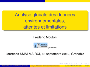Analyse globale des données environnementales, attentes et