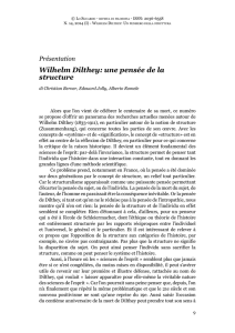 Wilhelm Dilthey: une pensée de la structure