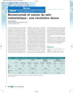 Bevacizumab et cancer du sein métastatique : une révolution douce