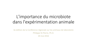 L`importance du microbiote dans l`expérimentation animale