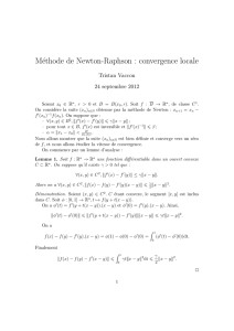 Méthode de Newton-Raphson : convergence locale