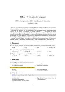 TYLA – Typologie des langages