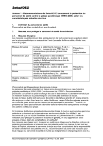 Recommendations of SwissNOSO and SSI regarding protection of