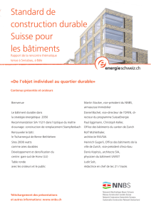 Standard de construction durable Suisse pour les bâtiments