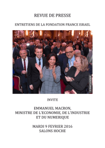 revue de presse - Fondation France Israel