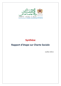 Synthèse Rapport d`étape sur Charte Sociale