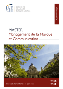 MASTER Management de la Marque et Communication