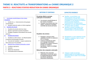 THEME VI. REACTIVITE et TRANSFORMATIONS en CHIMIE