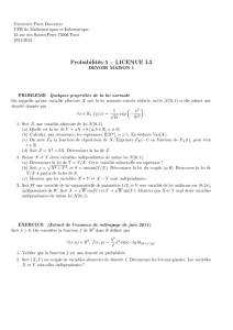 Probabilités 5 − LICENCE L3