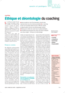 Éthique et déontologie du coaching