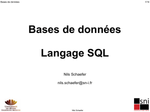Bases de données Langage SQL