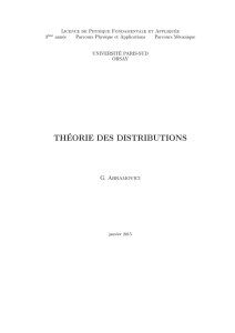théorie des distributions - Université Paris-Sud