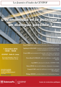 L`économique et le politique : un dialogue possible ?