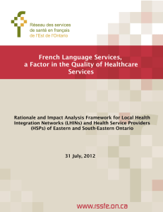 French Language Services, a Factor in the Quality of Healthcare