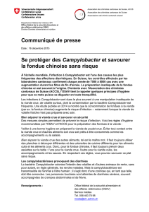Communiqué de presse Se protéger des Campylobacter et savourer