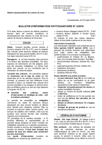 BULLETIN D`INFORMATION PHYTOSANITAIRE N° 3/2016