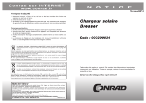 Chargeur solaire Bresser Code : 000200034