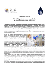 Communiqué de presse - Toulouse White Biotechnology