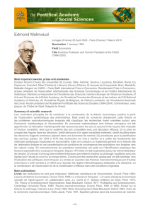 Edmond Malinvaud - Pontifical Academy of Social Sciences