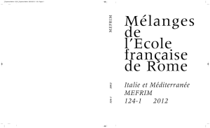 Copertina Mefrim - publications de l`École française de Rome