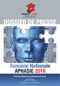 DOSSIER DE PRESSE - Fédération Nationale des Aphasiques de