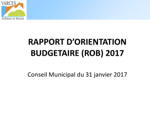 Rapport d`Orientation Budgétaire (ROB) 2017