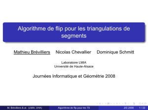 Algorithme de flip pour les triangulations de segments