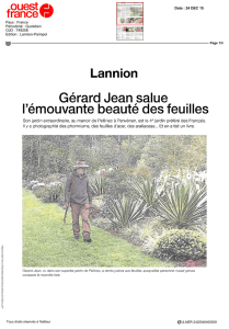 Gérard Jean salue l`émouvante beauté des feuilles