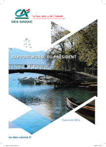 rapport moral du président - Crédit Agricole Des Savoie