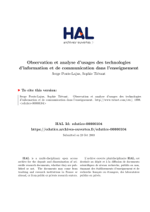 Observation et analyse d`usages des technologies d - Hal-SHS