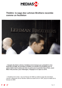 Théâtre: la saga des Lehman Brothers racontée comme