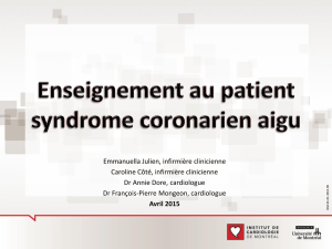 Enseignement au patient syndrome coronarien aigu