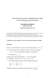 Mathematiques - 2003 - Classe Prepa HEC (ECE)