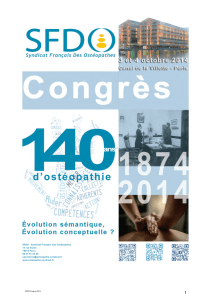 Programme Ateliers 2014 - Syndicat Français Des Ostéopathes
