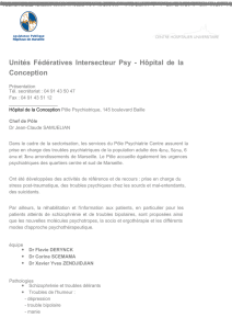 Unités Fédératives Intersecteur Psy - Hôpital de la - AP-HM