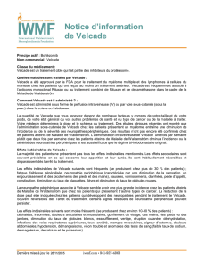 Notice d`information de Velcade