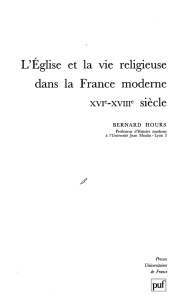 L`Église et la vie religieuse dans la France moderne