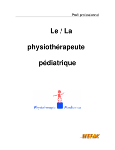 Profil professionnel PP - Physiotherapia paediatrica