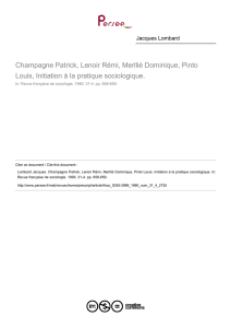Champagne Patrick, Lenoir Rémi, Merllié Dominique, Pinto Louis