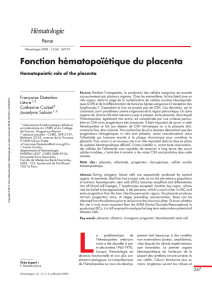 Fonction hématopoïétique du placenta