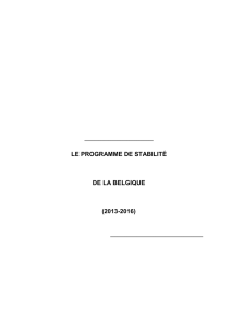 le programme de stabilité de la belgique (2013-2016)