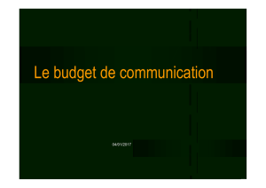 Le budget de communication