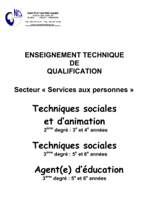 Techniques sociales - L`intranet de l`Institut Notre