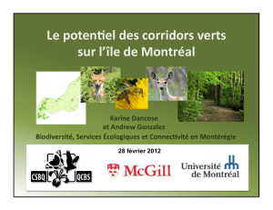 Le potenNel des corridors verts sur l`île de Montréal