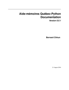 Aide-mémoires Québec-Python Documentation