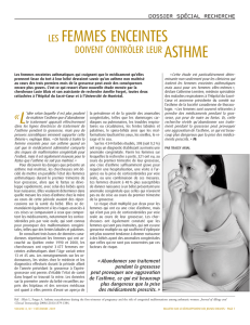 Les femmes enceintes doivent contrôler leur asthme