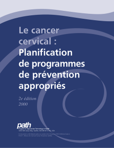 Le cancer cervical : Planification de