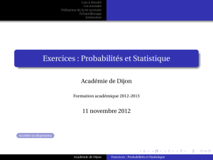 Exercices : Probabilités et Statistique