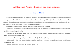 A.3 Langage Python : Premiers pas et applications Rodolphe
