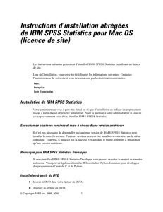 Instructions d`installation abrégées de IBM SPSS Statistics pour Mac